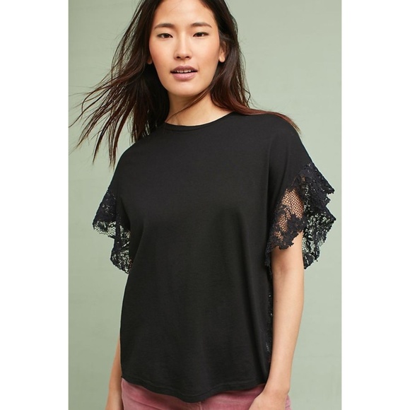 Ag Adriano Goldschmied Tops - New Adriano Goldschmied Black Sofi Floral Lace Tee